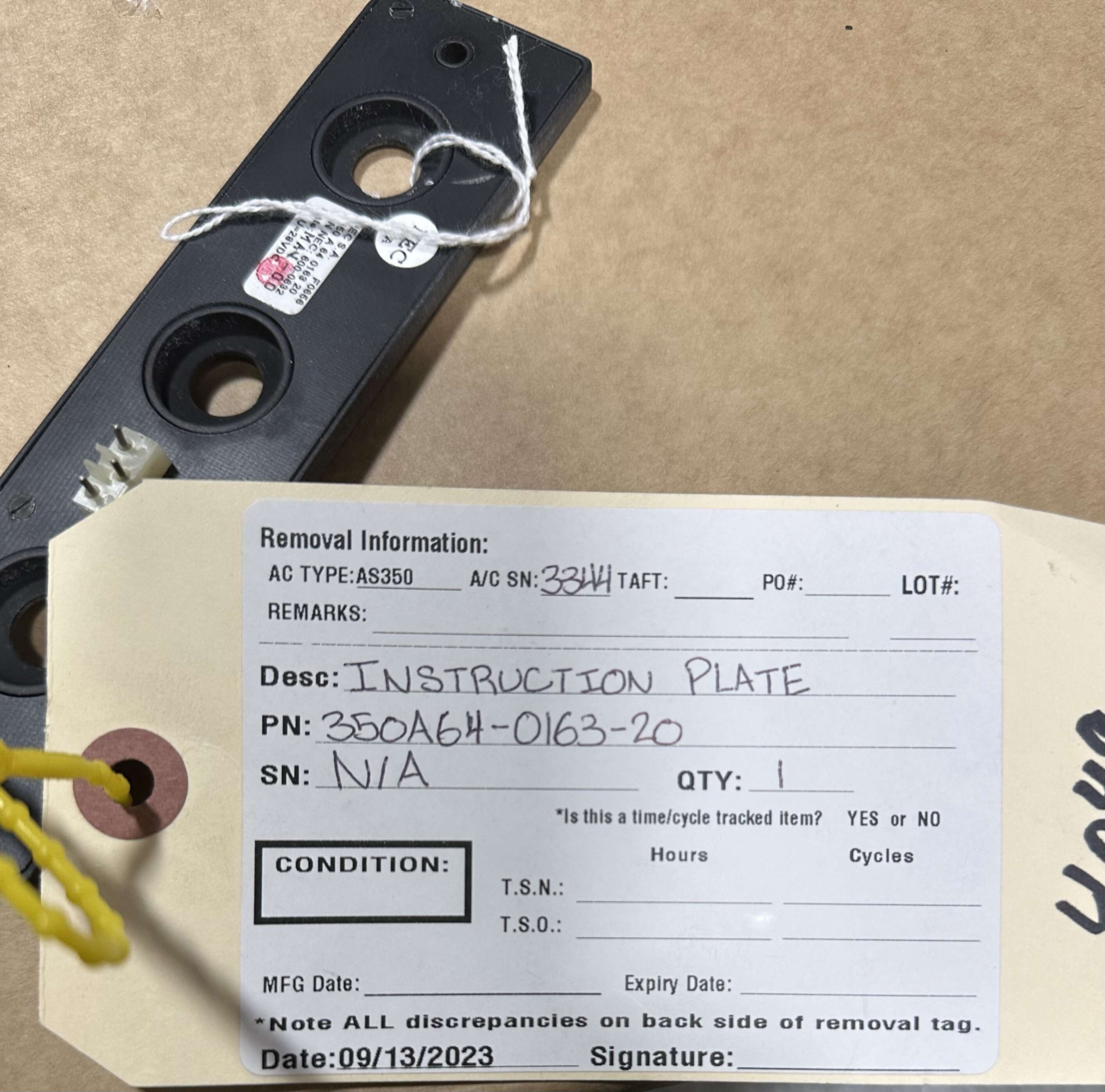 INSTRUCTION PLATE - Image 2